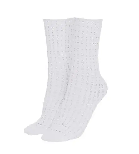 ALAÏA Lace Stretch Viscose Socks in Blanc Optique Small New Womens Vienne White