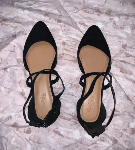 Charlotte Russe Black Pointed Toe Flats