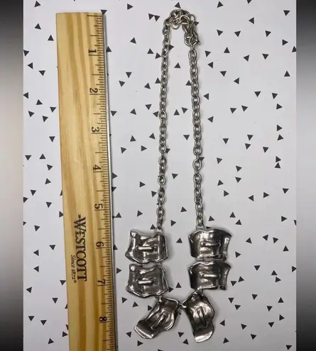 None Stylized Chunky Statement Piece Necklace