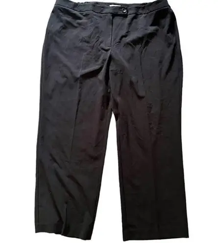 Emma James NWT Stretch Black Straight Leg Pleated Trouser Career Wear Pants 22W