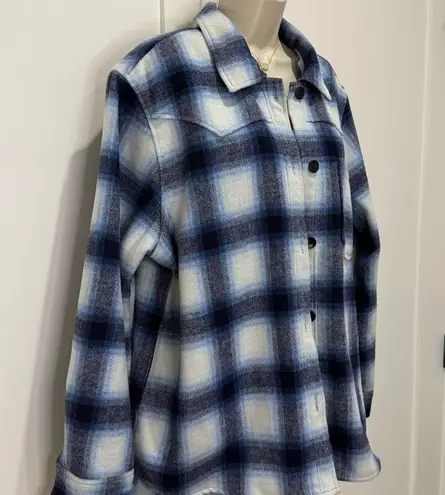 Rails Tripp Shirt Jacket Flannel Plaid Azure Sapphire Blue XL Western Shacket