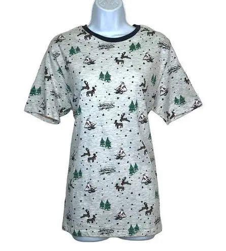 Free Planet T-Shirt Christmas Print All Over Santa Short Sleeve