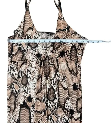 Ambrielle Womens Maxi Babydoll Sleep Dress Snake Print V