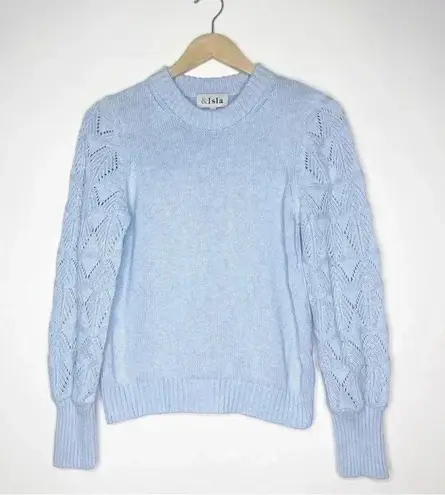&Isla Blue Cable Sleeve Sweater Size Medium