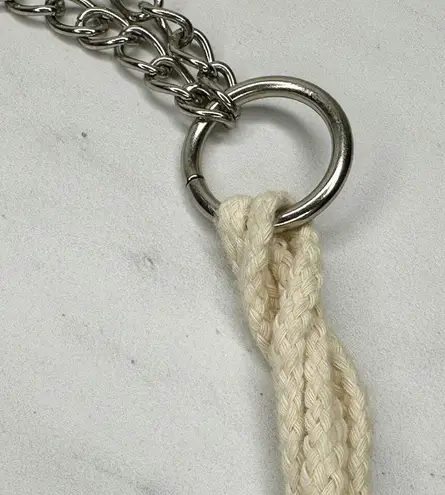 Brown Faux Suede Chain and Rope Belt Medium (M) Womens Mixed Material ✨