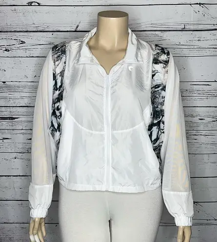 Zyia NWT Size XL White - Marble Print Packable Mesh Jacket & Shoulder Bag