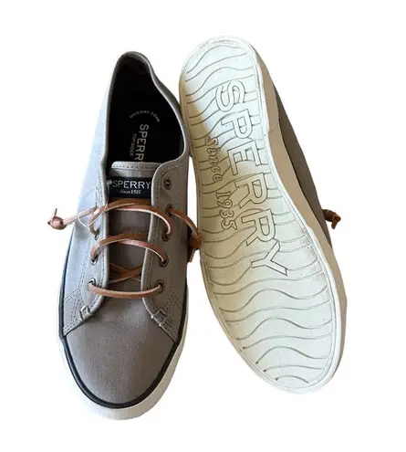 Sperry NEW  PIER VIEW GREY STS95729 SLIP ON CANVAS SNEAKER WOMEN'S