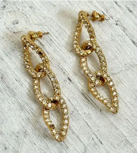Givenchy faux diamond gold tone link earrings