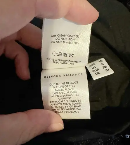 Rebecca Vallance Black Bow Sequin Long Sleeve Mock Neck Mica Mini Dress US 6