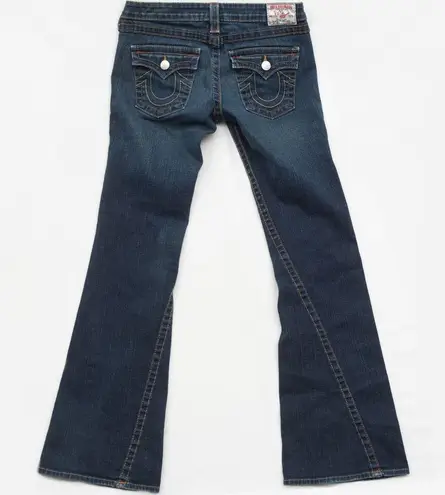 True Religion  Joey Low Rise Flare Jeans In Dark‎ Wash Muddy Waters Size 29