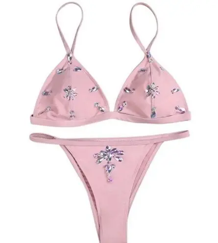 Sexy Embellished Cheeky Bikini Small