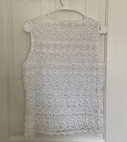 Dress Barn  women’s lace sparkly sleeveless blouse — large