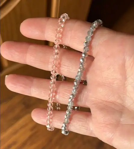 NEW Avon Silver and Pink Charm Bracelets