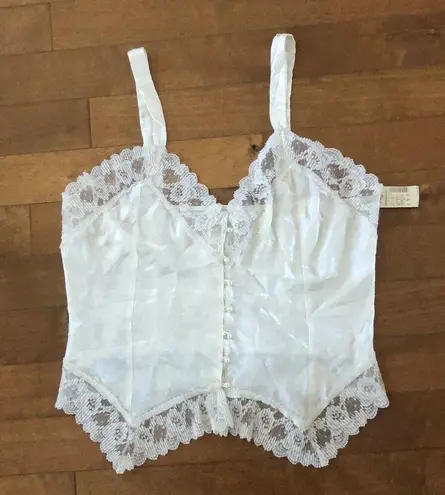 NWT 1980's Vintage, Lauren, Alexandra Bridal lingerie White camisole size large