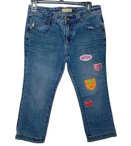 Crest Jeans being stitch racing patches extra short light wash jeans size 5 / 6 Blue