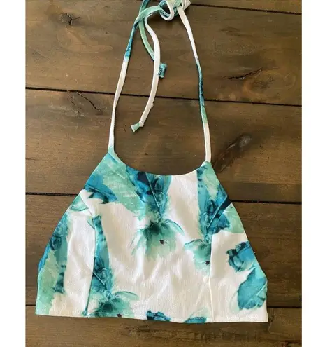 L’atiste By Amy Green Floral Crop Top Halter Tie Festival Medium