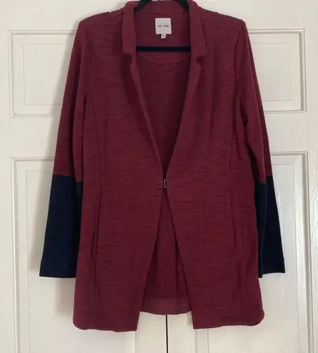 Nic+Zoe Color Block Me Jacket Size Large Soft Blazer Colorblock Heathered Maroon