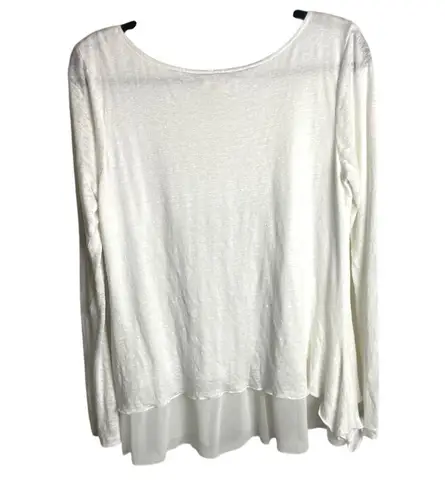 Sundance Size Small White Linen Eyelet Lace Long Sleeve Shirt Blouse Boho Tunic