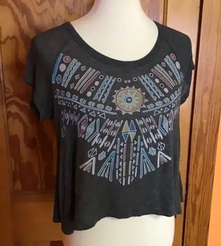 Workshop Republic Clothing Native American open back crop t shirt