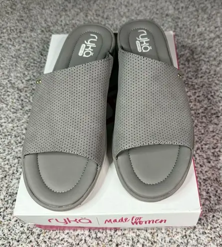 Ryka Women's Slide Sandals Charcoal Gray Size 11M Casual Slip On