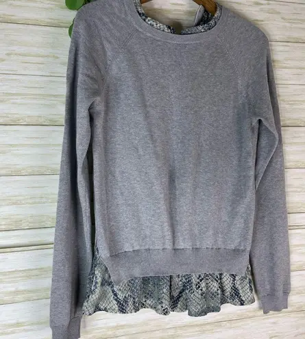 Octavia Gray Layered Blouse Cotton Sweater