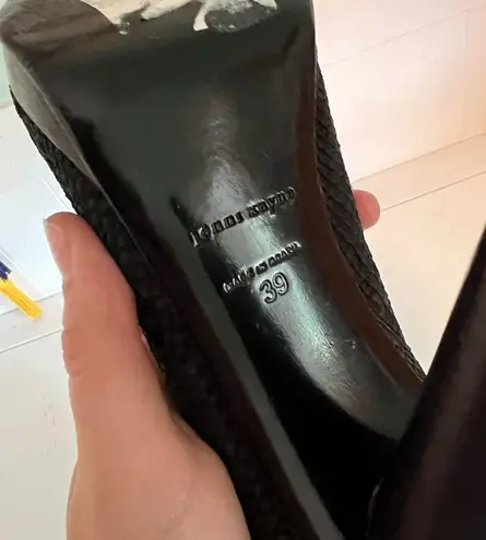 Jenni Kayne Black Suede Snakeskin Pump Heels