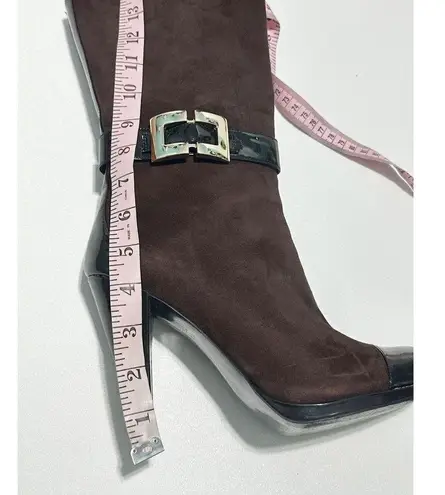 INC International Concepts Margaret Suede Leather Heeled Boots Booties Brown 9.5 Brown