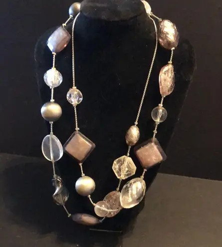 Ny Collection NY purple and clear long single strand necklace