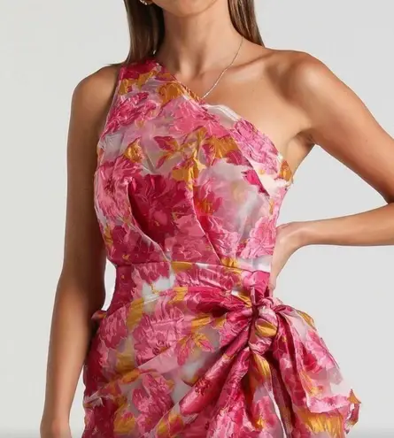 Hello Molly mini pink floral wrap with tie dress