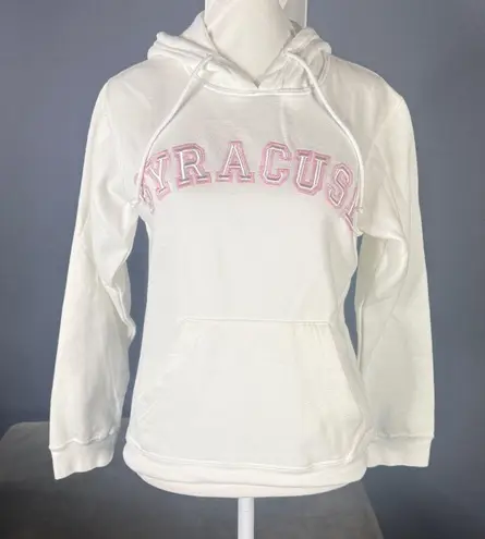 J. America Women’s White Embroidered SYRACUSE College Drawstring Hoodie Size S NEW