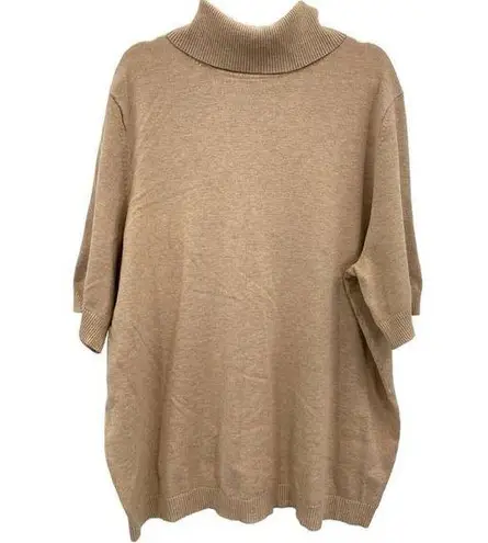 Lane Bryant  Women's Size 22/24 Pullover Sweater  Tan Short Sleeve Back Key Hole