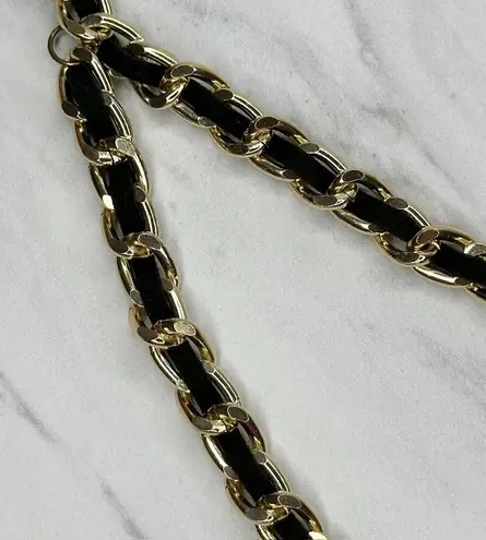 Black Woven Draped Chain Belt Coin Charm Y2K Statement Piece ✨ Gold