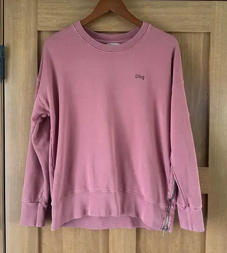 Sundry for Evereve Mauve “Love” Crew Neck Pullover w/ Side Zipper size XS/S (0)