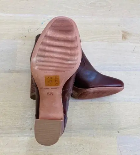 Madewell beautiful maroon leather heeled ankle booties NEW