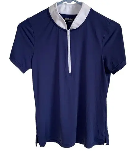 Smith & Quinn women's small blue and white short sleeve pullover polo top