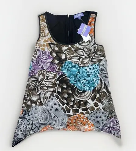 Vivienne Tam NWT Womens Size M Multi Abstract Asymmetrical Sleeveless Blouse