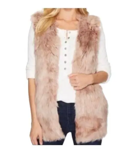 Catherine Malandrino Pink Blush Faux Fur Vest