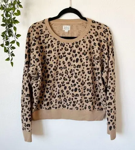 J.Crew  Leopard Print Sweatshirt Sz L