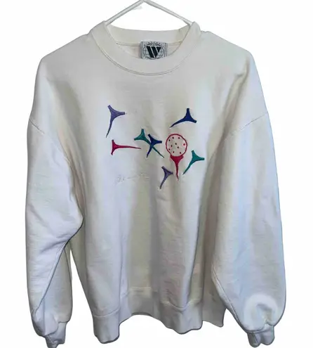 Vintage golf embroidered crewneck sweatshirt White Size M