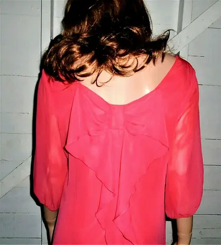 A Byer Watermelon Ruffled Bow Dress M