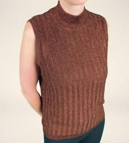 Amanda Smith CLEARANCE! Brown VINTAGE Shimmer Top Size M Like New