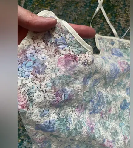 Vintage dead stock spring bouquet lace lingerie sexy bodysuit, size large