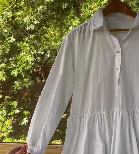 Maeve Anthropologie Bubble Hem Shirt Dress White Size XS
