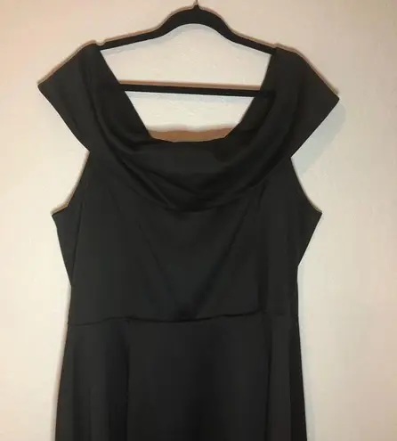 Boohoo  Black Bateau Neck/ Off Shoulder Dress Sz 20