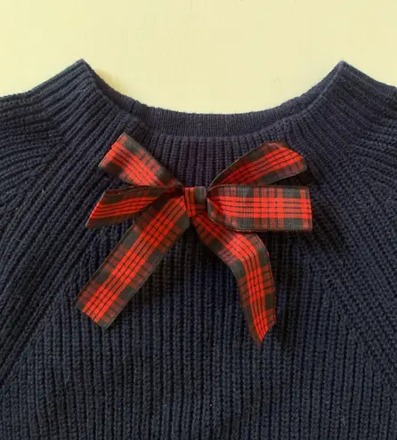 J.Crew Navy Blue Bow Tie Knit Sweater