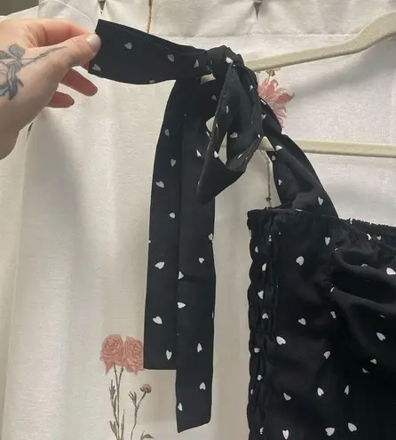 Black & White Heart Print Tank Top Size XS