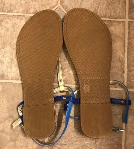 Limited Edition sandals blue & gold Brown Size 10