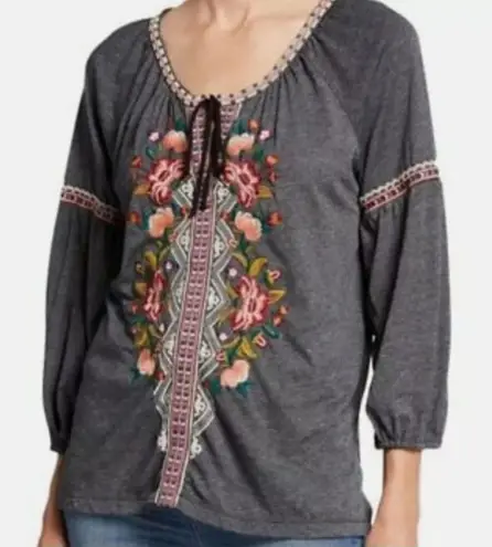Johnny Was JOHNNY WAS Juliene Blouse Floral EmbroideredPeasant Top