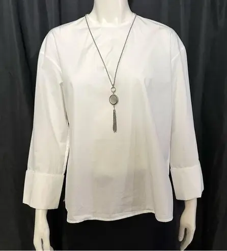 CELINE Authentic Elegant Phoebe Philo Poplin White Blouse