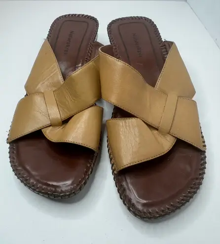 Naturalizer Brown And Tan Leather Sandals Size 7WW